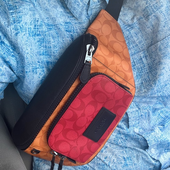 Coach Men's Belt Bag in Red and Orange - Picture 1 of 2
